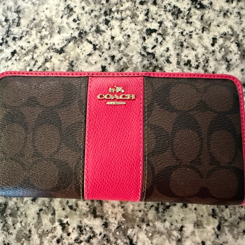 Coach Brown and Pink Wallet